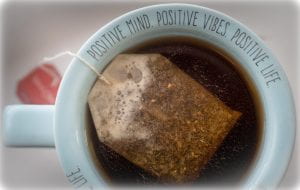 Tea cup with positive message